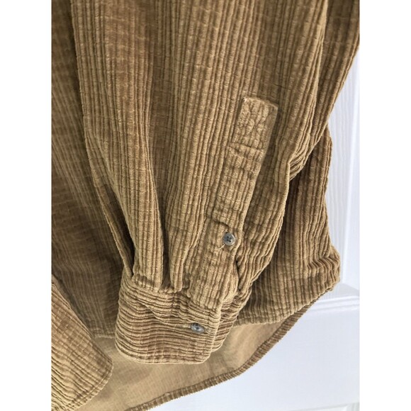 Men's Wrangler Corduroy Long Sleeve Shirt Brown Y2K VTG Size XL Rodeo Cowboy - Picture 7 of 7